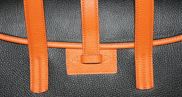 Best Hermes FeuDou Bag Black/Orange 509095